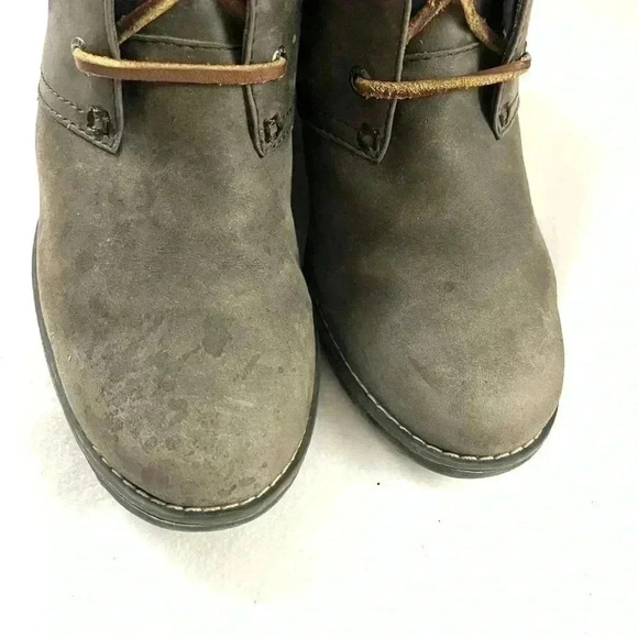 Sperry Harlow Burnish Gray Leather Wedge Almond Toe Chukka Booties Size 8 - Picture 5 of 13